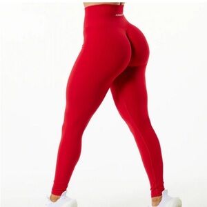 Alphalete scrunchy Red Leggings for workout